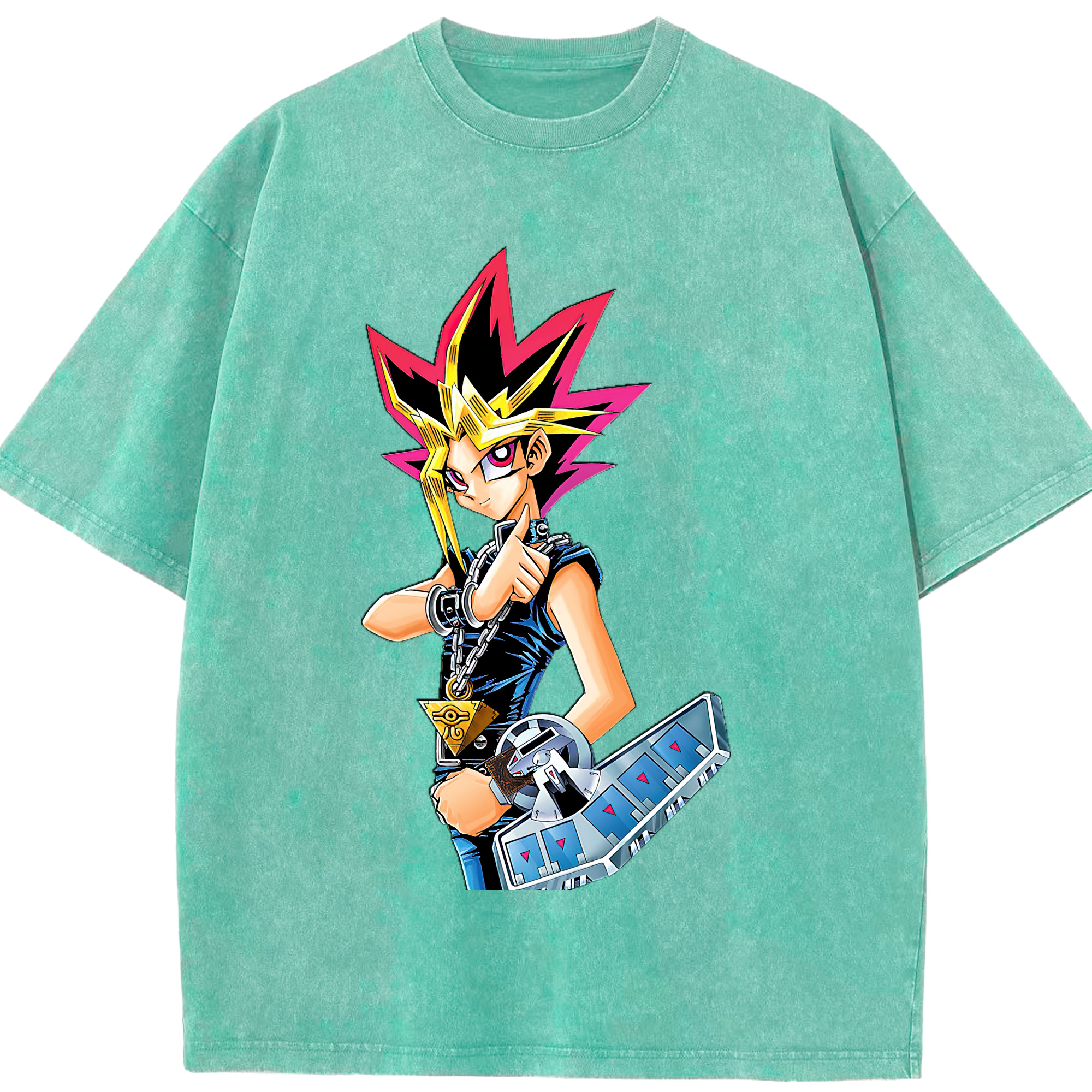 （画像用） 遊☆戯☆王 Yu-Gi-Oh! 綿100% ヴィンテージ風 半袖Tシャツ（フロントプリント）
